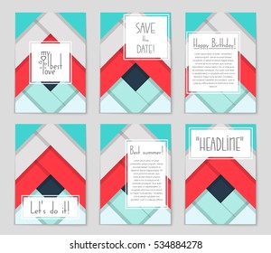 Abstract vector layout background set. For art template design, list, page, mockup brochure theme style, banner, idea, cover, booklet, print, flyer, book, blank, card, ad, sign, sheet, a4.