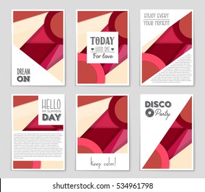 Abstract vector layout background set. For art template design, list, page, mockup brochure theme style, banner, idea, cover, booklet, print, flyer, book, blank, card, ad, sign, sheet, a4.
