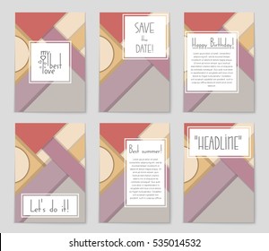 Abstract vector layout background set. For art template design, list, page, mockup brochure theme style, banner, idea, cover, booklet, print, flyer, book, blank, card, ad, sign, sheet, a4.