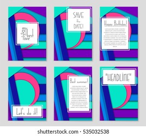 Abstract vector layout background set. For art template design, list, page, mockup brochure theme style, banner, idea, cover, booklet, print, flyer, book, blank, card, ad, sign, sheet, a4.