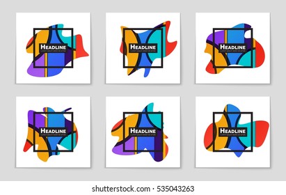 Abstract vector layout background set. For art template design, list, page, mockup brochure theme style, banner, idea, cover, booklet, print, flyer, book, blank, card, ad, sign, sheet, a4.