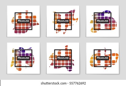 Abstract vector layout background set. For art template design, list, page, mockup brochure theme style, banner, idea, cover, booklet, print, flyer, book, blank, card, ad, sign, sheet,, a4.