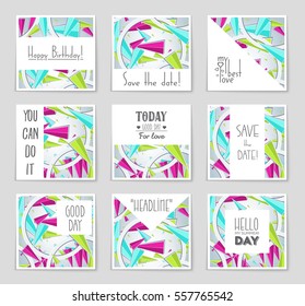 Abstract vector layout background set. For art template design, list, page, mockup brochure theme style, banner, idea, cover, booklet, print, flyer, book, blank, card, ad, sign, sheet,, a4.