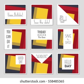 Abstract vector layout background set. For art template design, list, front page, mockup brochure theme style, banner, idea, cover, booklet, print, flyer, book, blank, card, ad, sign, sheet,, a4.