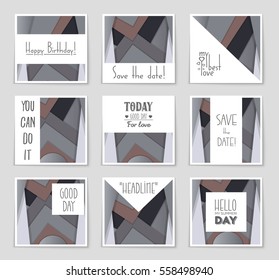 Abstract vector layout background set. For art template design, list, front page, mockup brochure theme style, banner, idea, cover, booklet, print, flyer, book, blank, card, ad, sign, sheet,, a4.