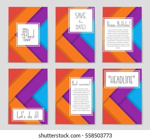 Abstract vector layout background set. For art template design, list, front page, mockup brochure theme style, banner, idea, cover, booklet, print, flyer, book, blank, card, ad, sign, sheet,, a4.