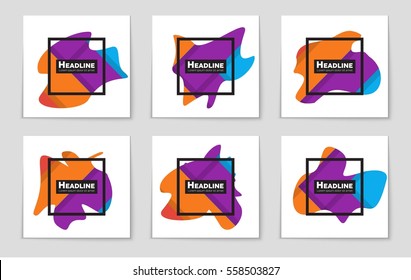 Abstract vector layout background set. For art template design, list, front page, mockup brochure theme style, banner, idea, cover, booklet, print, flyer, book, blank, card, ad, sign, sheet,, a4.