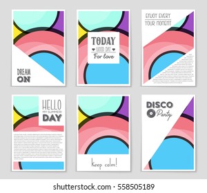 Abstract vector layout background set. For art template design, list, front page, mockup brochure theme style, banner, idea, cover, booklet, print, flyer, book, blank, card, ad, sign, sheet,, a4.