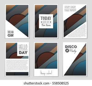 Abstract vector layout background set. For art template design, list, front page, mockup brochure theme style, banner, idea, cover, booklet, print, flyer, book, blank, card, ad, sign, sheet,, a4.