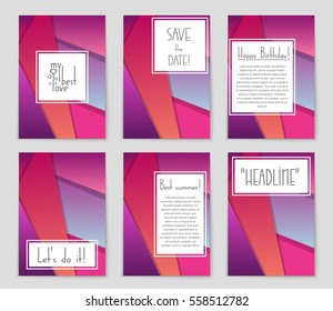 Abstract vector layout background set. For art template design, list, front page, mockup brochure theme style, banner, idea, cover, booklet, print, flyer, book, blank, card, ad, sign, sheet,, a4.
