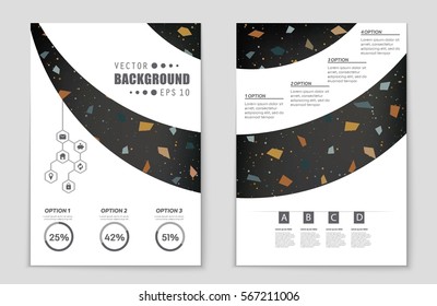 Abstract vector layout background set. For art template design, list, front page, mockup brochure theme style, banner, idea, cover, booklet, print, flyer, book, blank, card, ad, sign, sheet,, a4.