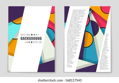 Abstract vector layout background set. For art template design, list, front page, mockup brochure theme style, banner, idea, cover, booklet, print, flyer, book, blank, card, ad, sign, sheet,, a4.