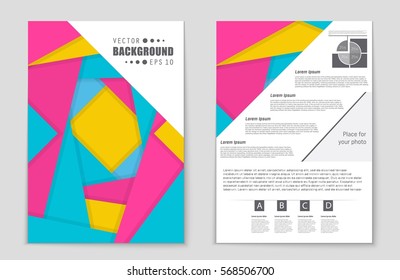 Abstract vector layout background set. For art template design, list, front page, mockup brochure theme style, banner, idea, cover, booklet, print, flyer, book, blank, card, ad, sign, sheet,, a4.