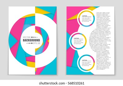 Abstract vector layout background set. For art template design, list, front page, mockup brochure theme style, banner, idea, cover, booklet, print, flyer, book, blank, card, ad, sign, sheet,, a4.