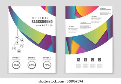 Abstract vector layout background set. For art template design, list, front page, mockup brochure theme style, banner, idea, cover, booklet, print, flyer, book, blank, card, ad, sign, sheet,, a4.