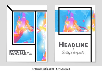 Abstract vector layout background set. For art template design, list, front page, mockup brochure theme style, banner, idea, cover, booklet, print, flyer, book, blank, card, ad, sign, sheet,, a4.