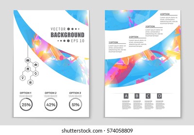 Abstract vector layout background set. For art template design, list, front page, mockup brochure theme style, banner, idea, cover, booklet, print, flyer, book, blank, card, ad, sign, sheet,, a4.