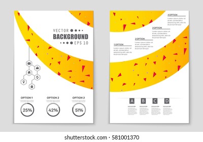 Abstract vector layout background set. For art template design, list, front page, mockup brochure theme style, banner, idea, cover, booklet, print, flyer, book, blank, card, ad, sign, sheet,, a4.