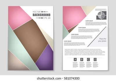 Abstract vector layout background set. For art template design, list, front page, mockup brochure theme style, banner, idea, cover, booklet, print, flyer, book, blank, card, ad, sign, sheet,, a4.