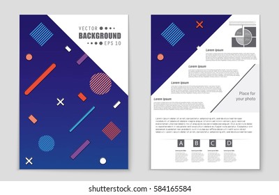 Abstract vector layout background set. For art template design, list, front page, mockup brochure theme style, banner, idea, cover, booklet, print, flyer, book, blank, card, ad, sign, sheet,, a4.