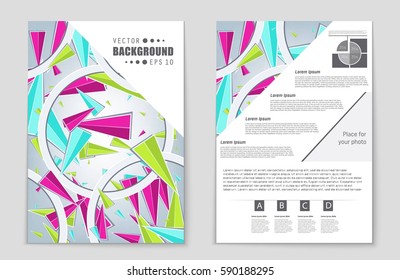 Abstract vector layout background set. For art template design, list, front page, mockup brochure theme style, banner, idea, cover, booklet, print, flyer, book, blank, card, ad, sign, sheet,, a4.