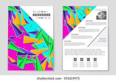 Abstract vector layout background set. For art template design, list, front page, mockup brochure theme style, banner, idea, cover, booklet, print, flyer, book, blank, card, ad, sign, sheet,, a4.