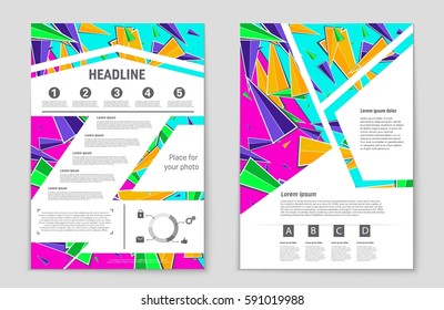 Abstract vector layout background set. For art template design, list, front page, mockup brochure theme style, banner, idea, cover, booklet, print, flyer, book, blank, card, ad, sign, sheet,, a4.