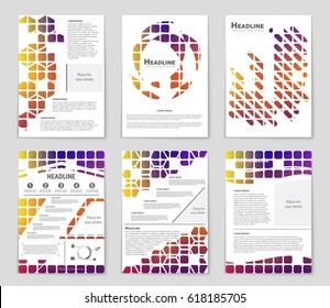 Abstract vector layout background set. For art template design, list, page, mockup brochure theme style, banner, idea, cover, booklet, print, flyer, book, blank, card, ad, sign, sheet,, a4
