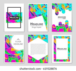 Abstract vector layout background set. For art template design, list, page, mockup brochure theme style, banner, idea, cover, booklet, print, flyer, book, blank, card, ad, sign, sheet,, a4