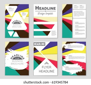 Abstract vector layout background set. For art template design, list, front page, mockup brochure theme style, banner, idea, cover, booklet, print, flyer, book, blank, card, ad, sign, sheet,, a4