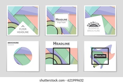 Abstract vector layout background set. For art template design, list, front page, mockup brochure theme style, banner, idea, cover, booklet, print, flyer, book, blank, card, ad, sign, sheet