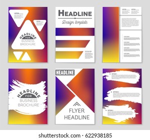 Abstract vector layout background set. For art template design, list, page, mockup brochure theme style, banner, idea, cover, booklet, print, flyer, book, blank, card, ad, sign, sheet,, a4