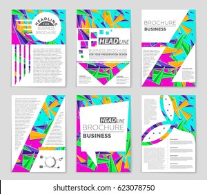 Abstract vector layout background set. For art template design, list, page, mockup brochure theme style, banner, idea, cover, booklet, print, flyer, book, blank, card, ad, sign, sheet,, a4