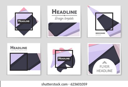 Abstract vector layout background set. For art template design, list, front page, mockup brochure theme style, banner, idea, cover, booklet, print, flyer, book, blank, card, ad, sign, sheet,, a4