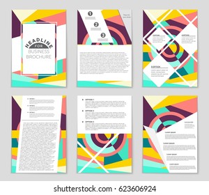 Abstract vector layout background set. For art template design, list, front page, mockup brochure theme style, banner, idea, cover, booklet, print, flyer, book, blank, card, ad, sign, sheet,, a4