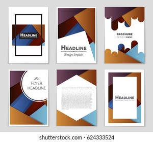 Abstract vector layout background set. For art template design, list, front page, mockup brochure theme style, banner, idea, cover, booklet, print, flyer, book, blank, card, ad, sign, sheet,, a4