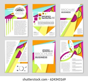 Abstract vector layout background set. For art template design, list, front page, mockup brochure theme style, banner, idea, cover, booklet, print, flyer, book, blank, card, ad, sign, sheet,, a4