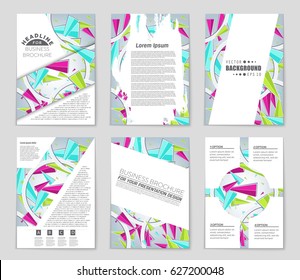 Abstract vector layout background set. For art template design, list, page, mockup brochure theme style, banner, idea, cover, booklet, print, flyer, book, blank, card, ad, sign, sheet,, a4