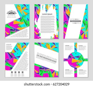 Abstract vector layout background set. For art template design, list, page, mockup brochure theme style, banner, idea, cover, booklet, print, flyer, book, blank, card, ad, sign, sheet,, a4