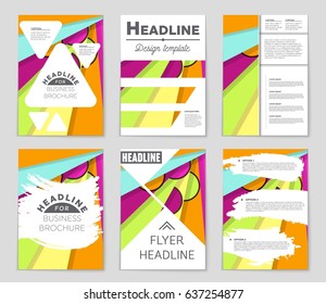 Abstract vector layout background set. For art template design, list, front page, mockup brochure theme style, banner, idea, cover, booklet, print, flyer, book, blank, card, ad, sign, sheet,, a4