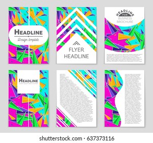 Abstract vector layout background set. For art template design, list, page, mockup brochure theme style, banner, idea, cover, booklet, print, flyer, book, blank, card, ad, sign, sheet,, a4