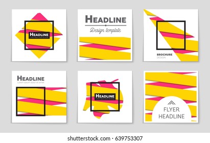 Abstract vector layout background set. For art template design, list, page, mockup brochure theme style, banner, idea, cover, booklet, print, flyer, book, blank, card, ad, sign, sheet,, a4