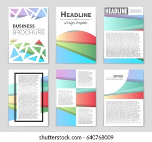 Abstract vector layout background set. For art template design, list, front page, mockup brochure theme style, banner, idea, cover, booklet, print, flyer, book, blank, card, ad, sign, sheet,, a4