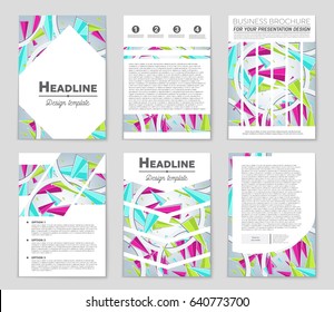 Abstract vector layout background set. For art template design, list, page, mockup brochure theme style, banner, idea, cover, booklet, print, flyer, book, blank, card, ad, sign, sheet,, a4