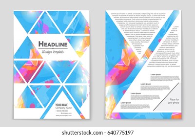 Abstract vector layout background set. For art template design, list, front page, mockup brochure theme style, banner, idea, cover, booklet, print, flyer, book, blank, card, ad, sign, sheet,, a4