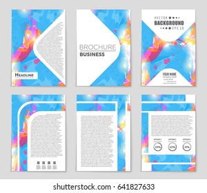 Abstract vector layout background set. For art template design, list, front page, mockup brochure theme style, banner, idea, cover, booklet, print, flyer, book, blank, card, ad, sign, sheet,, a4