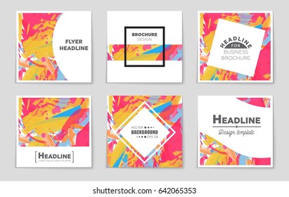 Abstract vector layout background set. For art template design, list, front page, mockup brochure theme style, banner, idea, cover, booklet, print, flyer, book, blank, card, ad, sign, sheet,, a4.