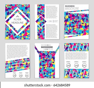 Abstract vector layout background set. For art template design, list, page, mockup brochure theme style, banner, idea, cover, booklet, print, flyer, book, blank, card, ad, sign, sheet,, a4