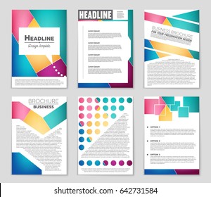 Abstract vector layout background set. For art template design, list, front page, mockup brochure theme style, banner, idea, cover, booklet, print, flyer, book, blank, card, ad, sign, sheet,, a4
