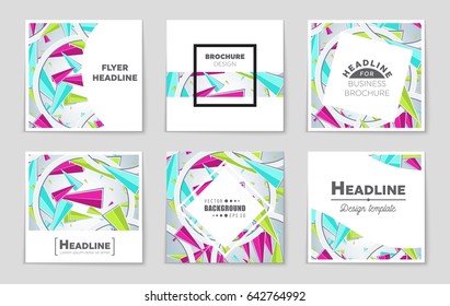Abstract vector layout background set. For art template design, list, page, mockup brochure theme style, banner, idea, cover, booklet, print, flyer, book, blank, card, ad, sign, sheet,, a4